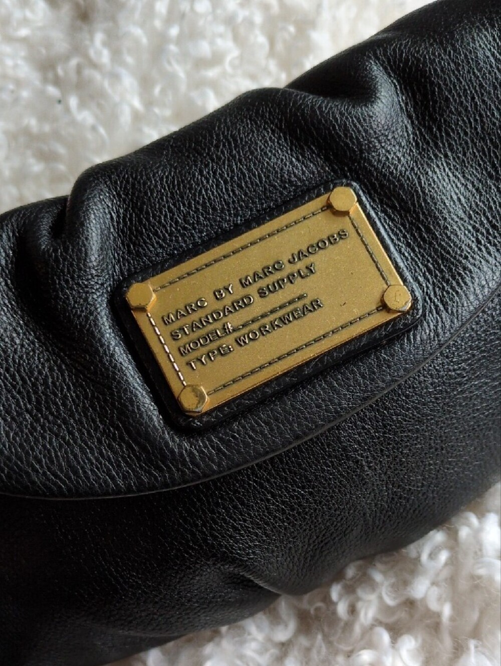Marc by Marc Jacobs Black Leather Crossbody with Gold Chain Detail - Picture 3 of 8